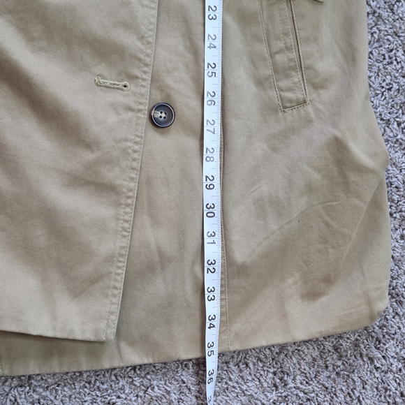 Gap Womens Trench Coat Jacket Belted Khaki Double Breasted Womens XL - Picture 5 of 8